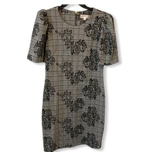 Nanette Lepore Houndstooth Floral Dress size 8